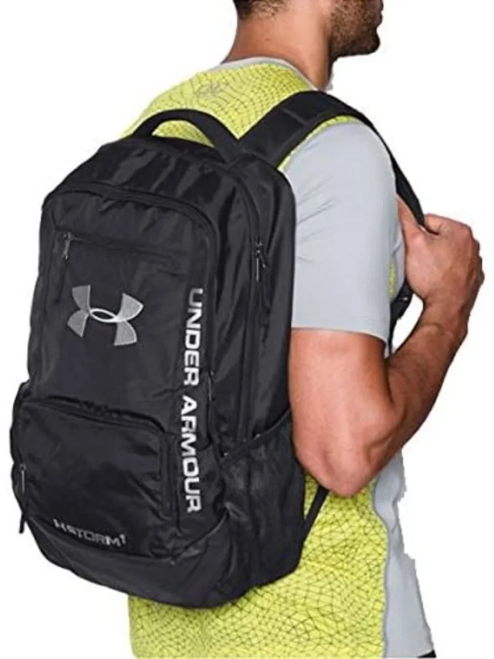 Under Armour Storm 1 Team Hustle All Sport Backpack Black Silver Rucksack